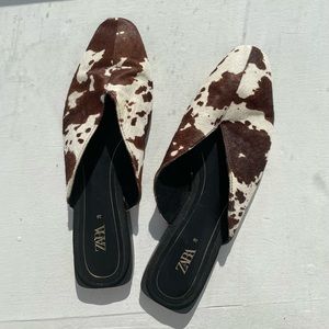 Zara cow print flats
